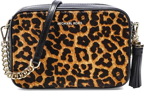 michael kors leopard crossbody purse|Michael Kors black leopard bag.